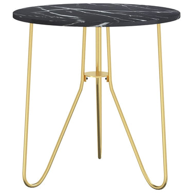 Beistelltisch Golden und Schwarze Marmor-Optik 48 cm MDF Eisen